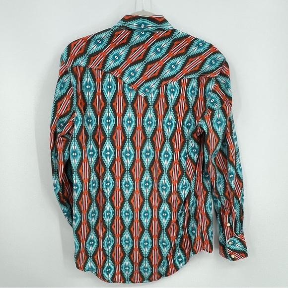 Dale Brisby Rock and Roll Cowboy Aztec Print Shirt Size Small western - Picture 3 of 9